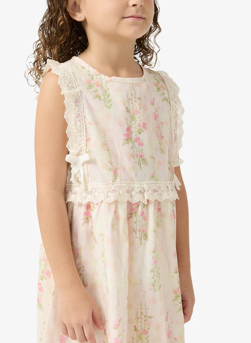 Pinata  Floral Print Lace Summer Dress for Women | Best Price UAE